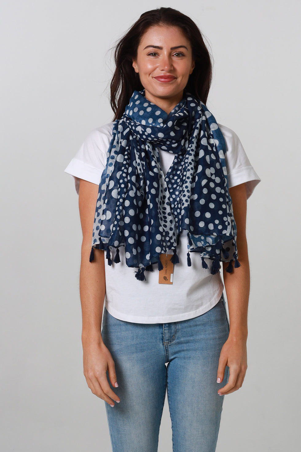 Navy Dot Scarf